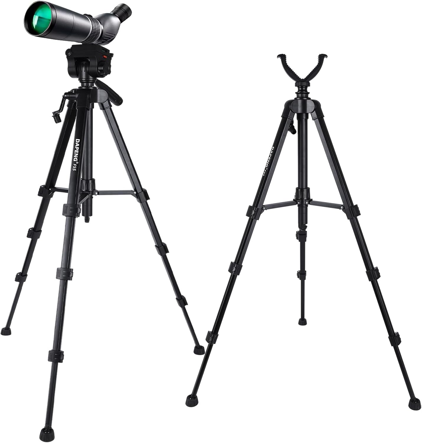 DAPENG Spotting Scope Tripod with V Yoke Stand and Phone Holder