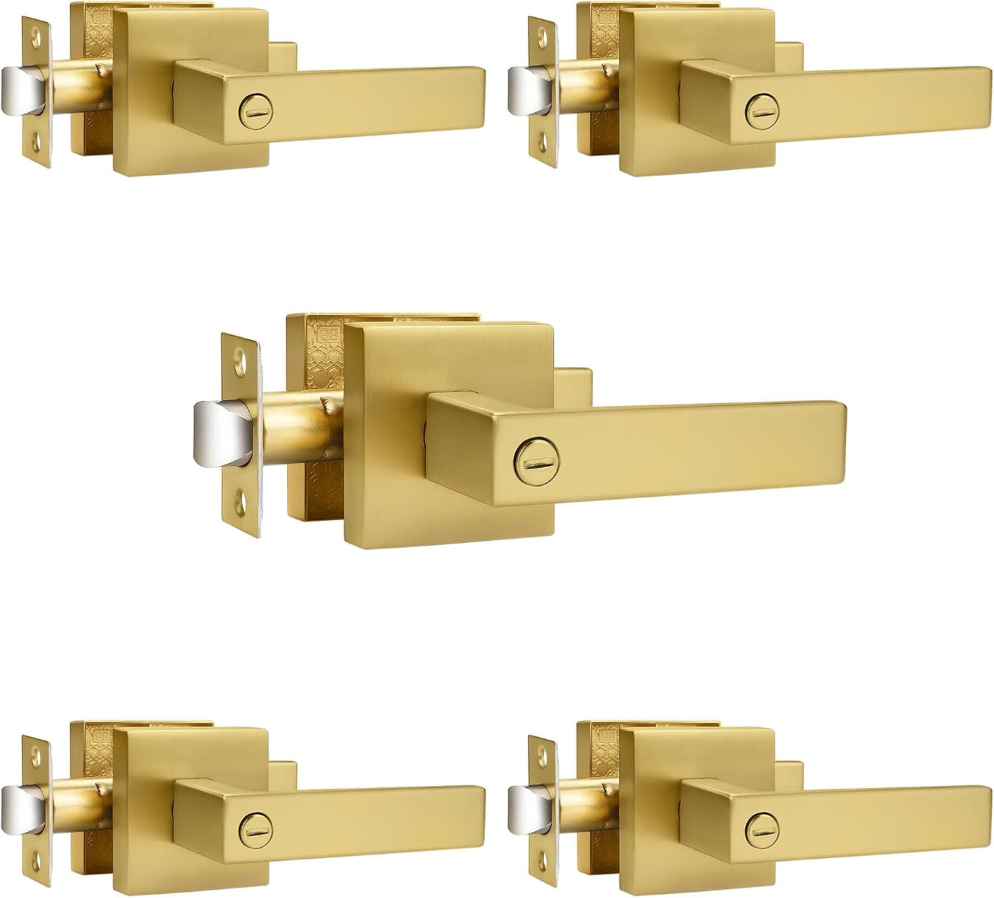 Probrico Gold Privacy Door Handle Lockset for Interior Doors