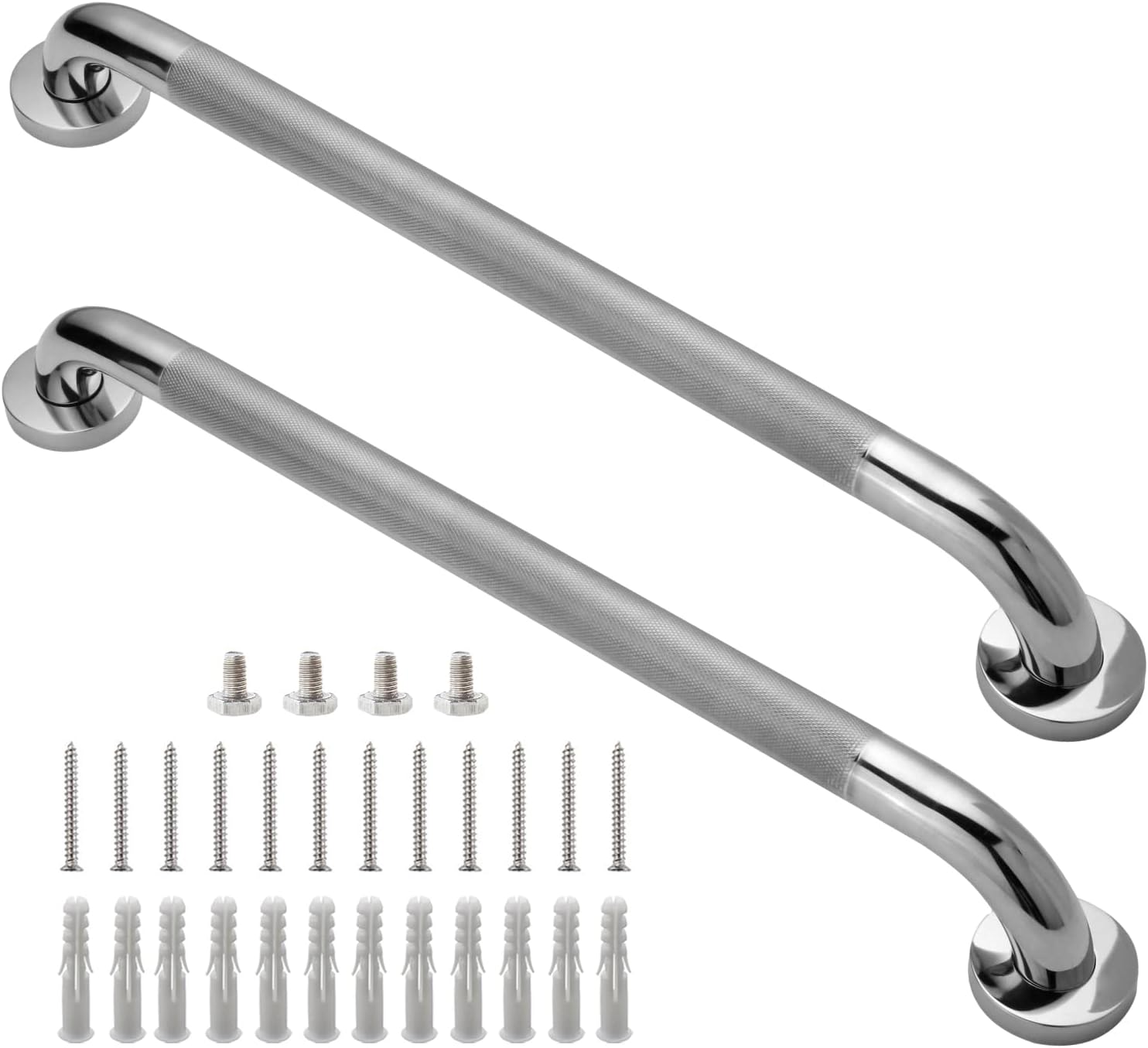 24 Inch Shower Grab Bar Set for Enhanced Bathroom Safety