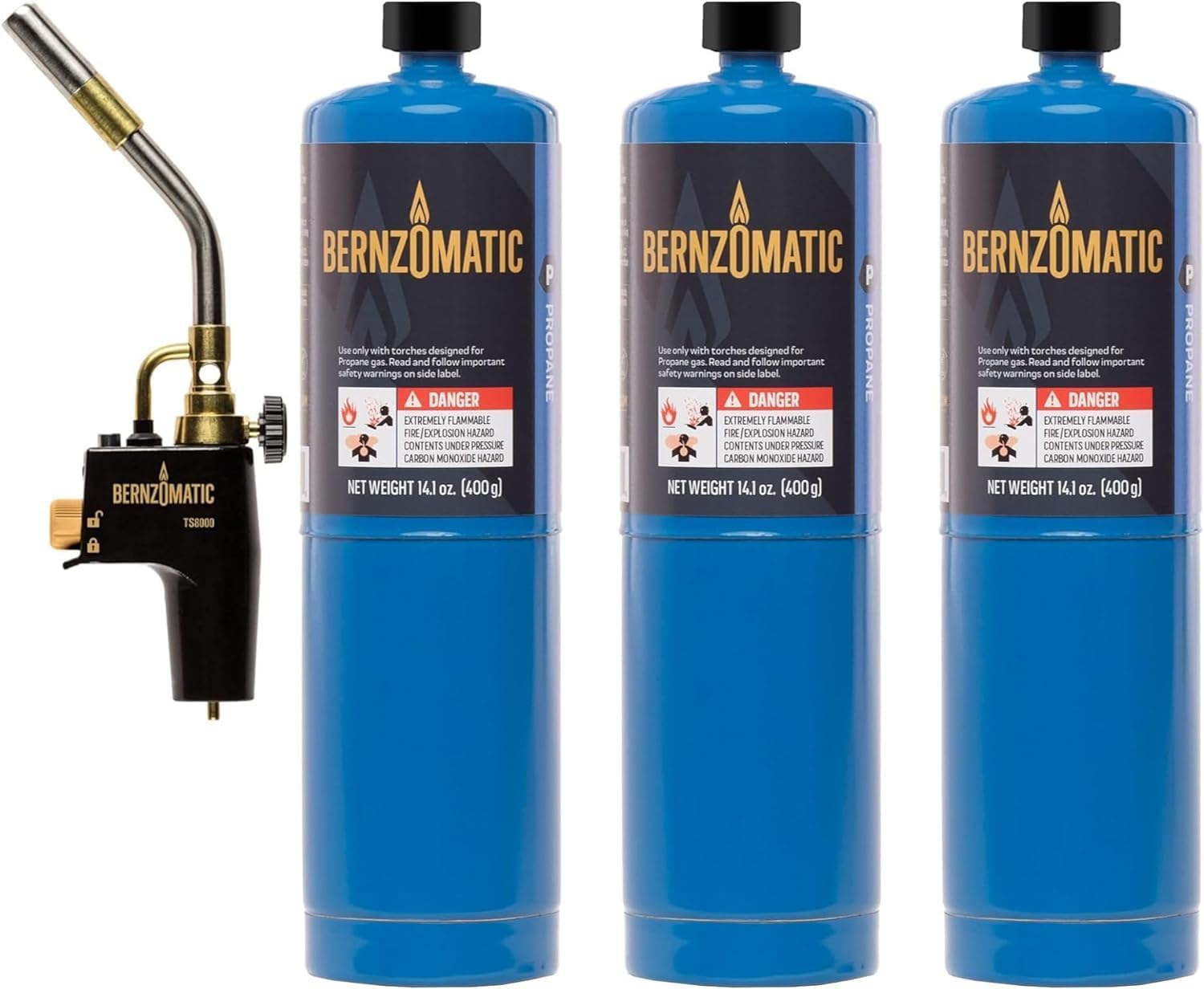Bernzomatic TS 8000 Torch with Propane Cylinders for Versatile Use