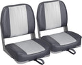 Low Back Folding Boat Seats Pair - Compact 16in Width Comfort