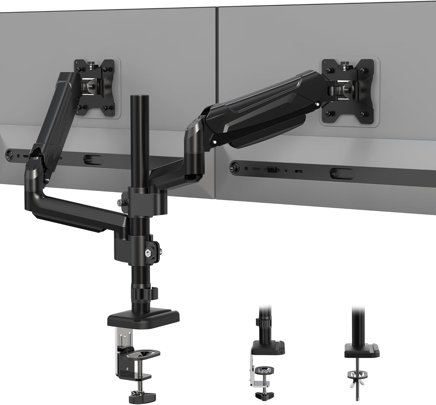 BONTEC Tall Gas Spring Dual Monitor Mount