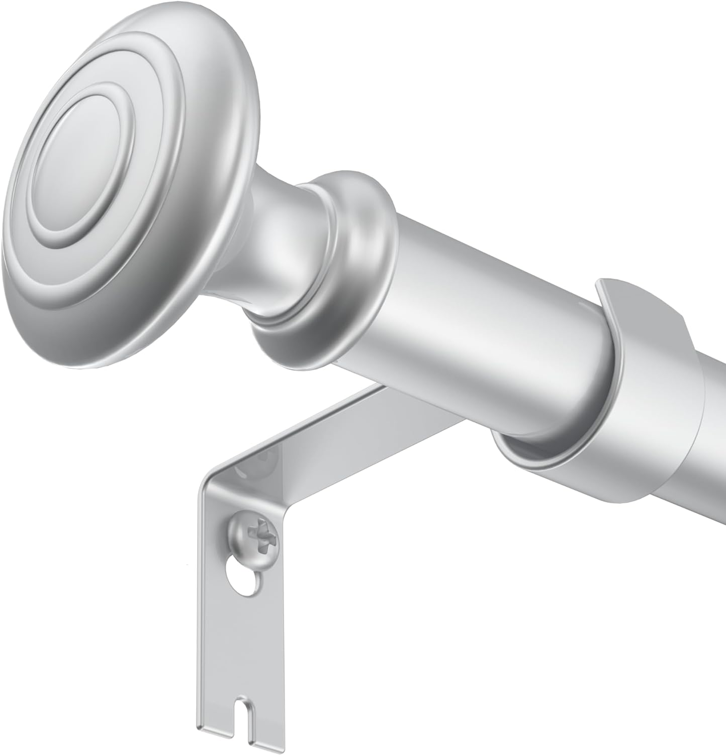 Adjustable Heavy Duty Curtain Rod for Small Windows - Silver