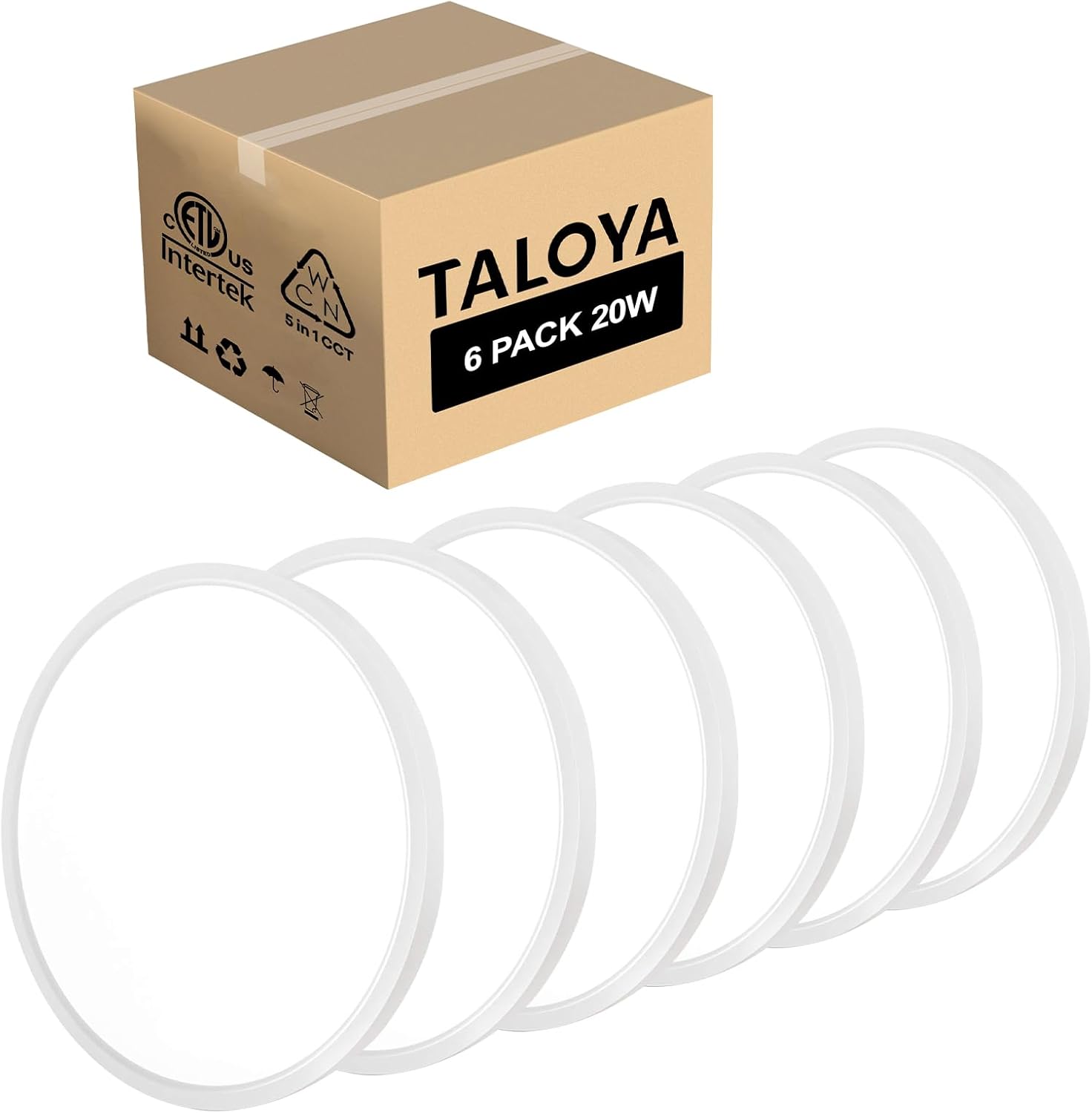 TALOYA Flush Mount Light Fixture with 5 Color Settings for Home