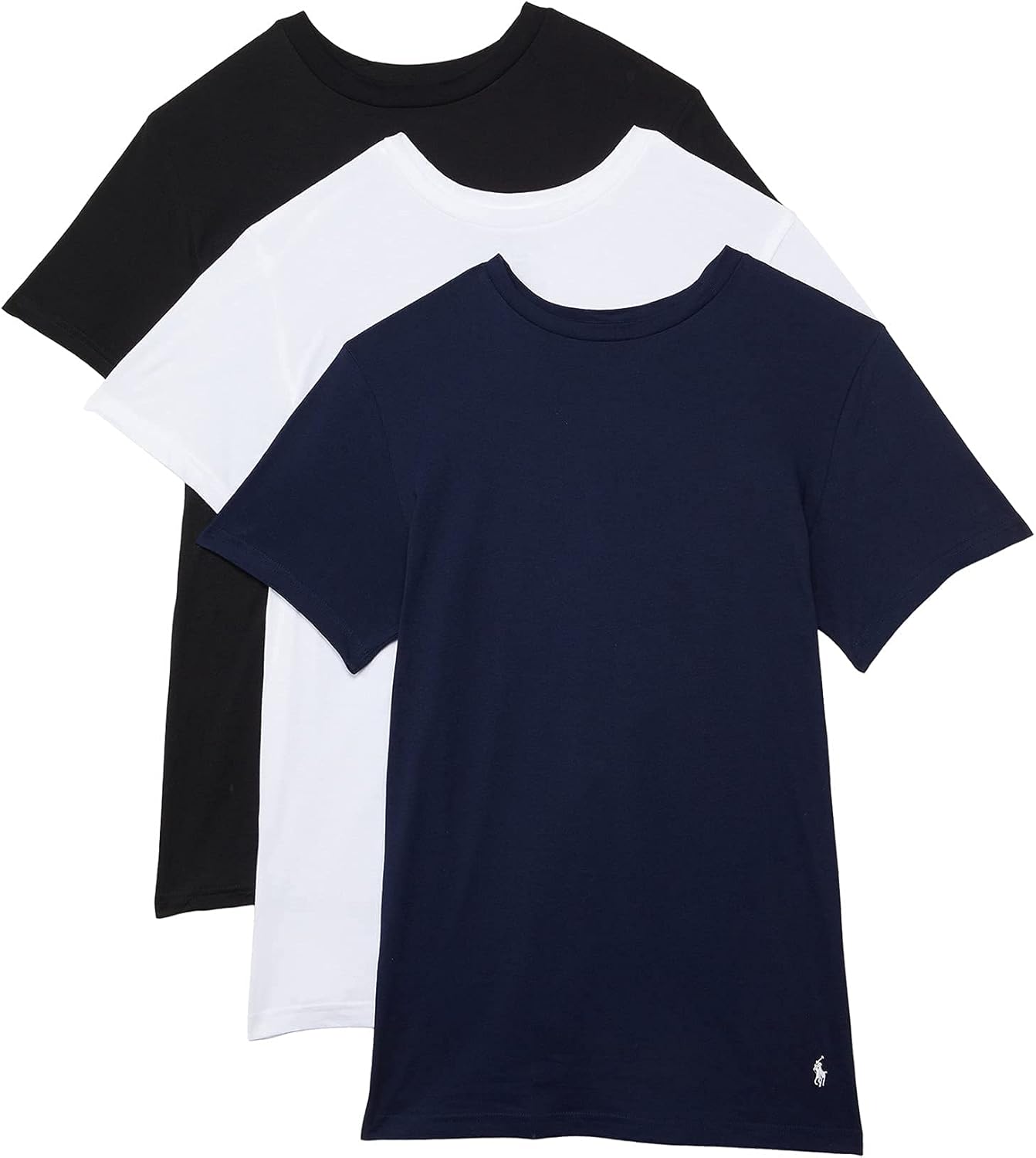 POLO Men's Ralph Lauren Slim Fit Wicking Crew Undershirts 3-Pack