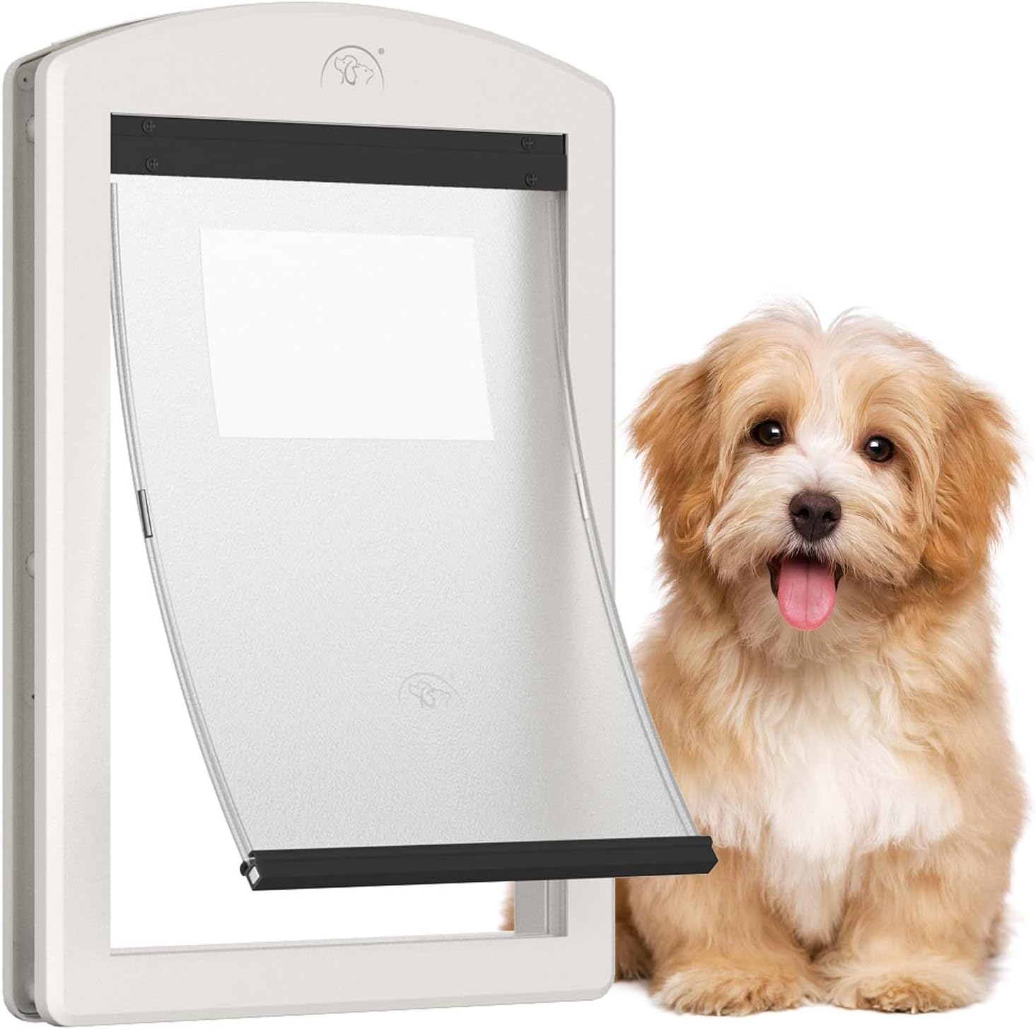 Dog Door for Large Dogs and Pets with Sliding Lock Panel