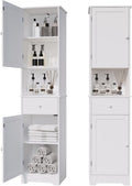 Tall Bathroom Cabinet with 2 Doors & 2 Drawers for Storage