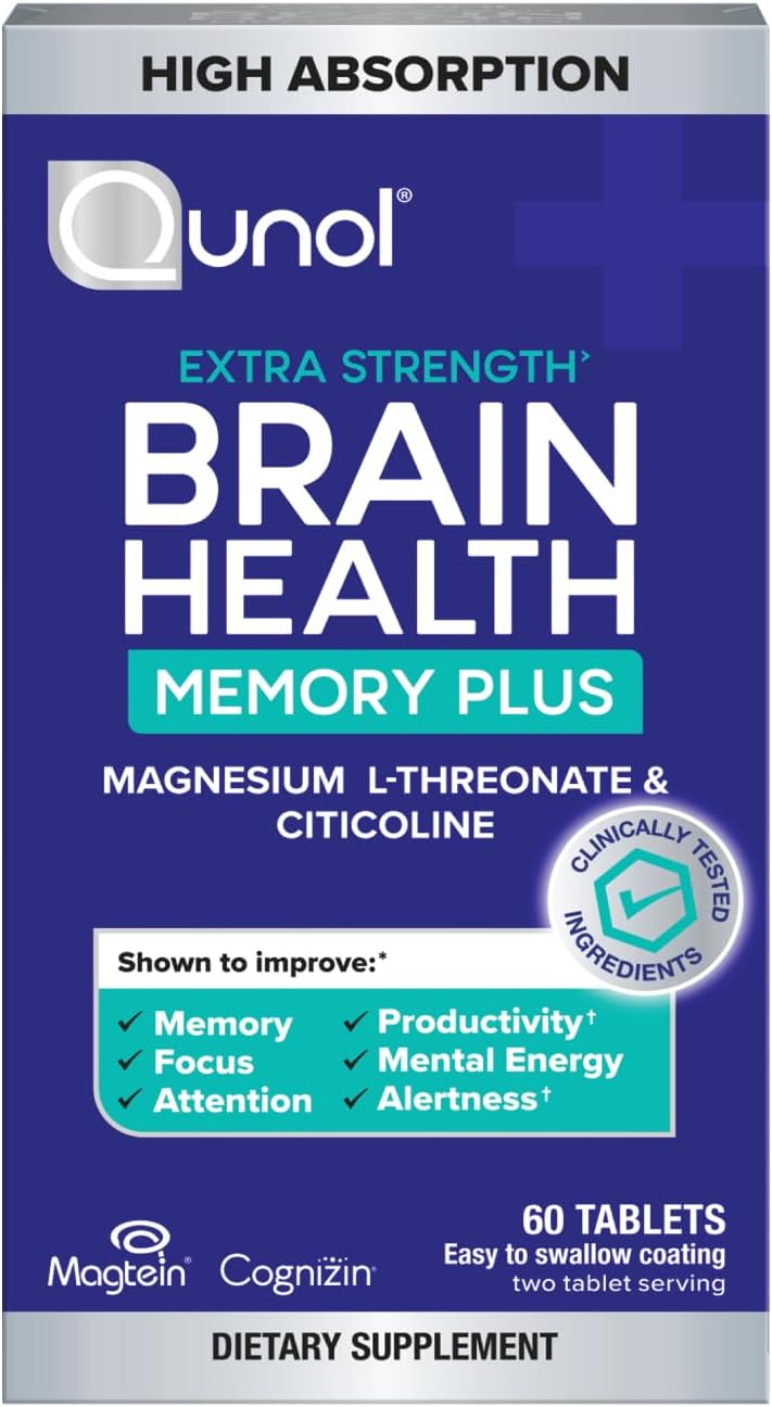 Qunol Brain Health Memory Plus for Enhanced Focus and Clarity