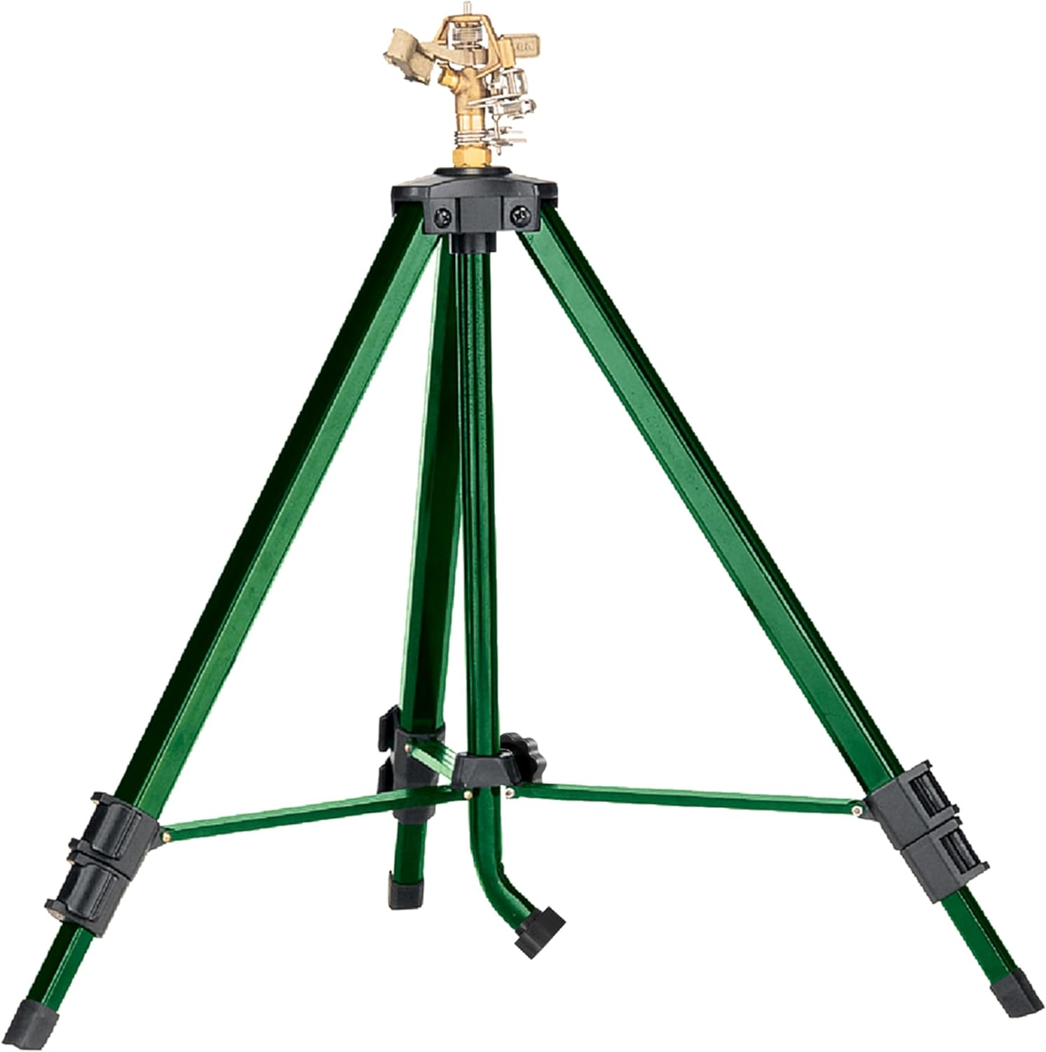 Heavy-Duty Brass Impact Sprinkler with Adjustable Tripod Base