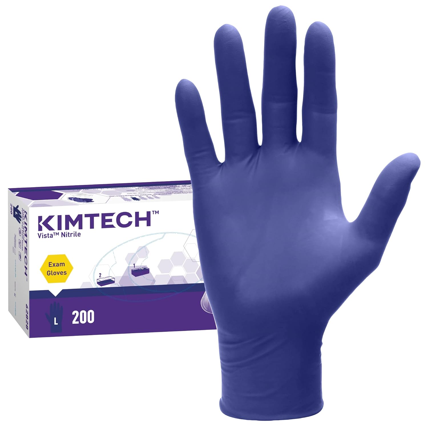 KIMTECH Vista Nitrile Exam Gloves - 200 Count, 4.3 Mil, Blue