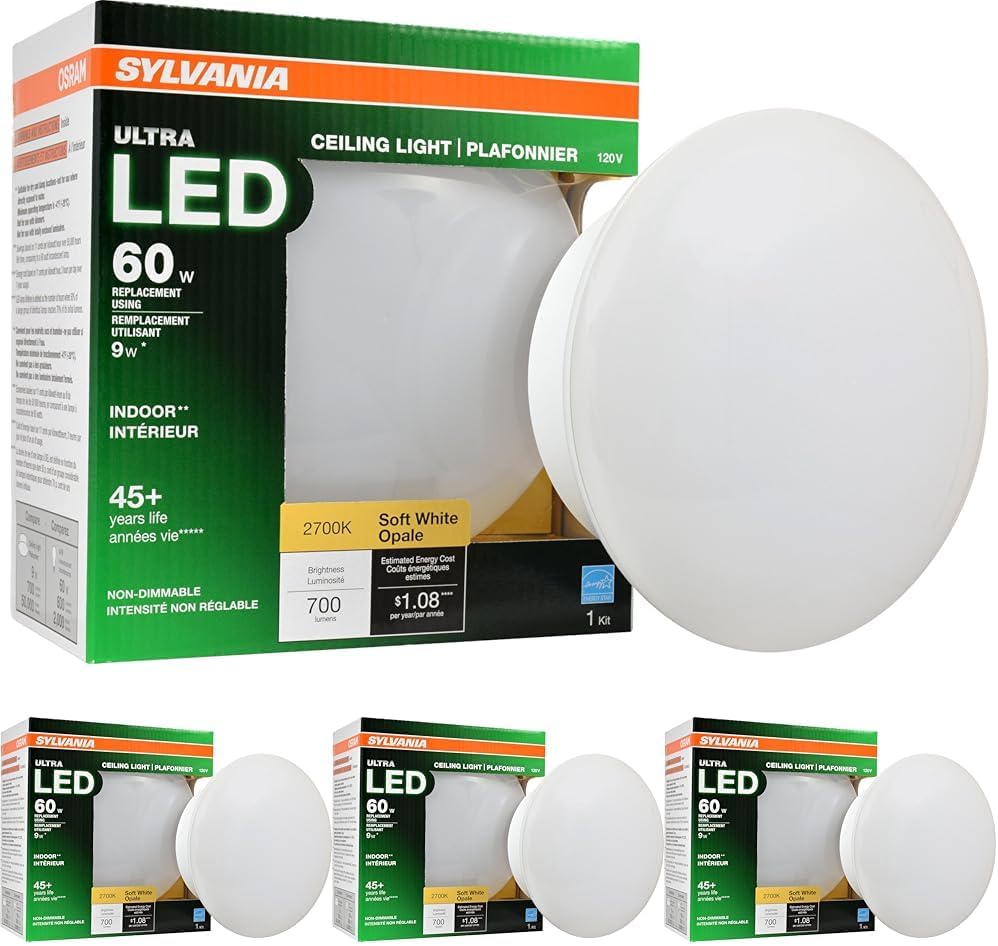 Sylvania Ultra LED Ceiling Light Bulb - 60W Equivalent, 4 Pack