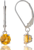 925 Sterling Silver Citrine Drop Earrings - Everyday Yellow Elegance