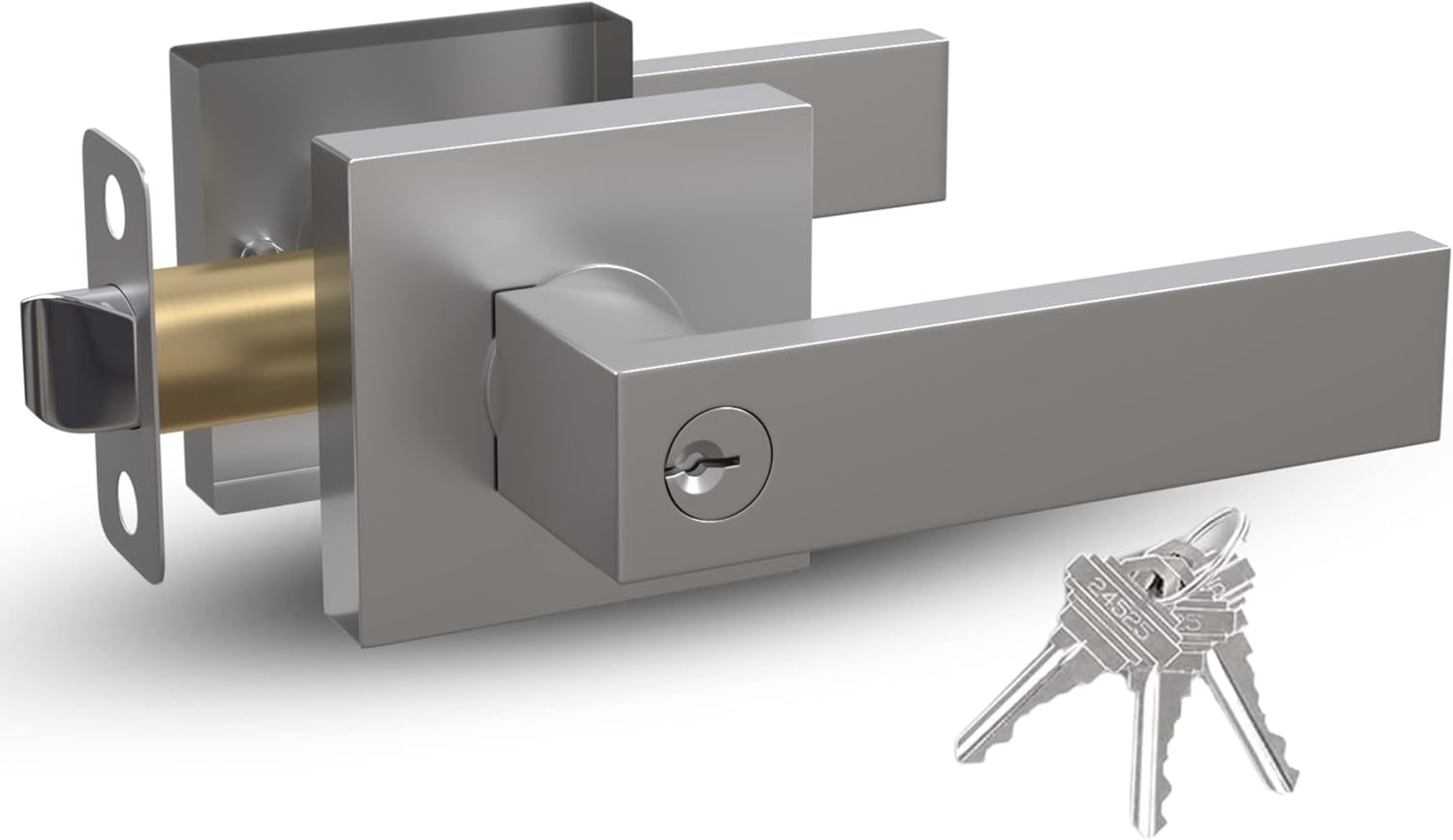 Mega Handles Entry Lever Door Handle Set for Left or Right Doors