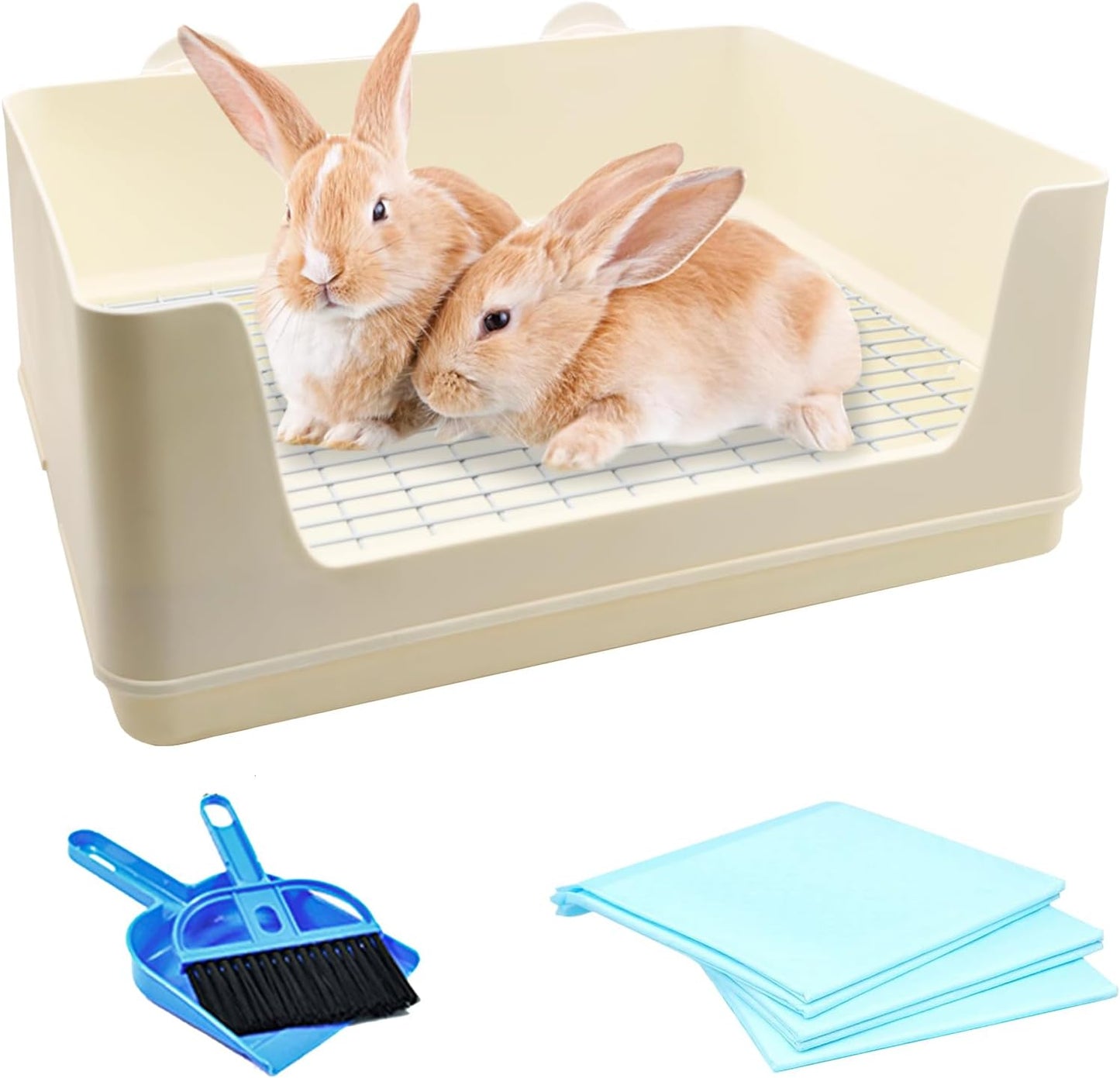 Extra Large Rabbit Litter Box for Small Pets with Grate Design