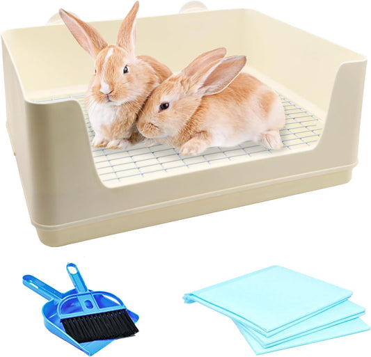 Extra Large Rabbit Litter Box for Small Pets with Grate Design