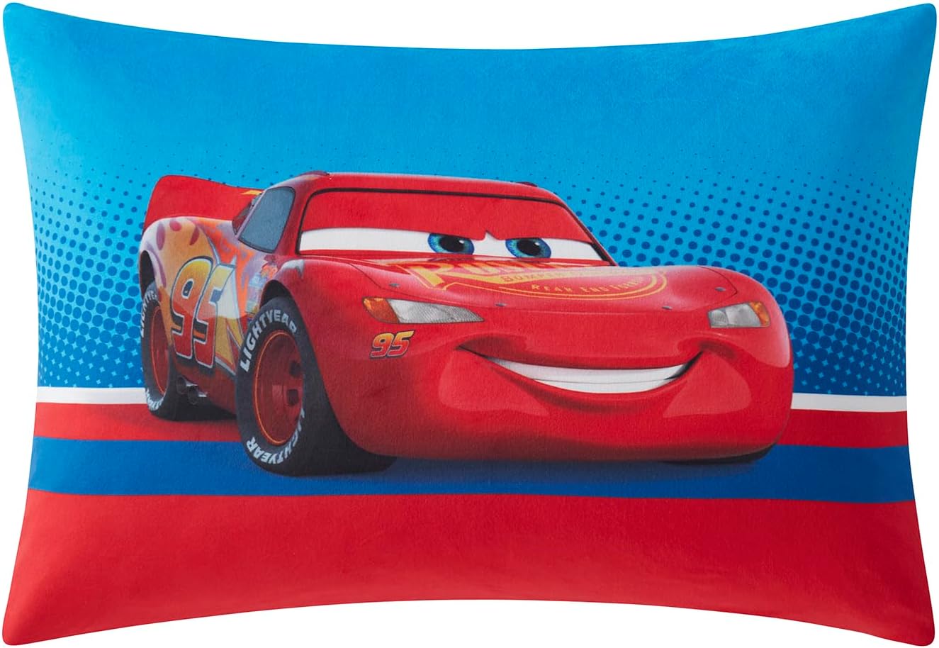 NORTHWEST Kids Reversible Bed Pillow with Exciting Cars Design