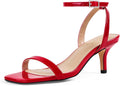 GENSHUO Women's Kitten Low Heels Square Open Toe Sandals - 2 in