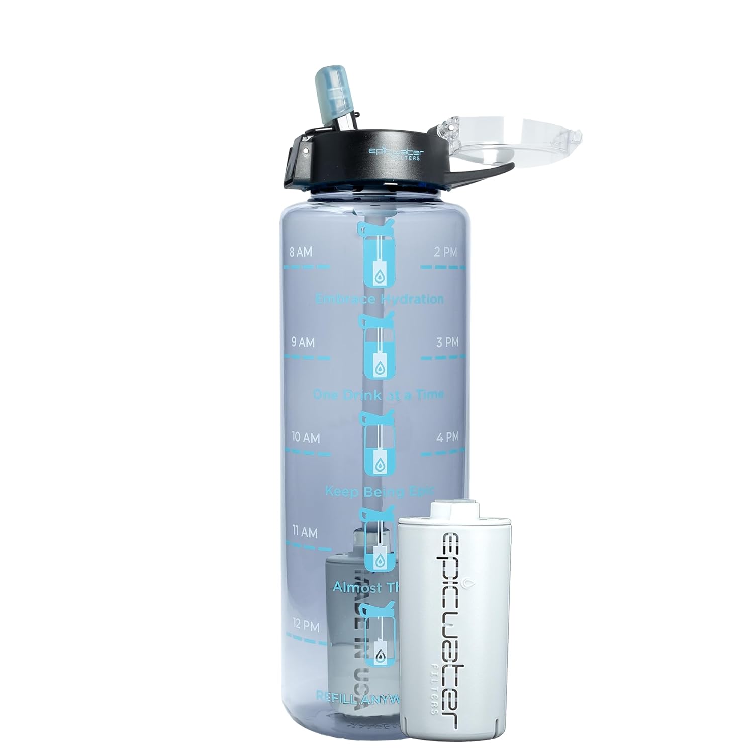 Epic Nalgene Filtered Motivational Water Bottle for Hydration