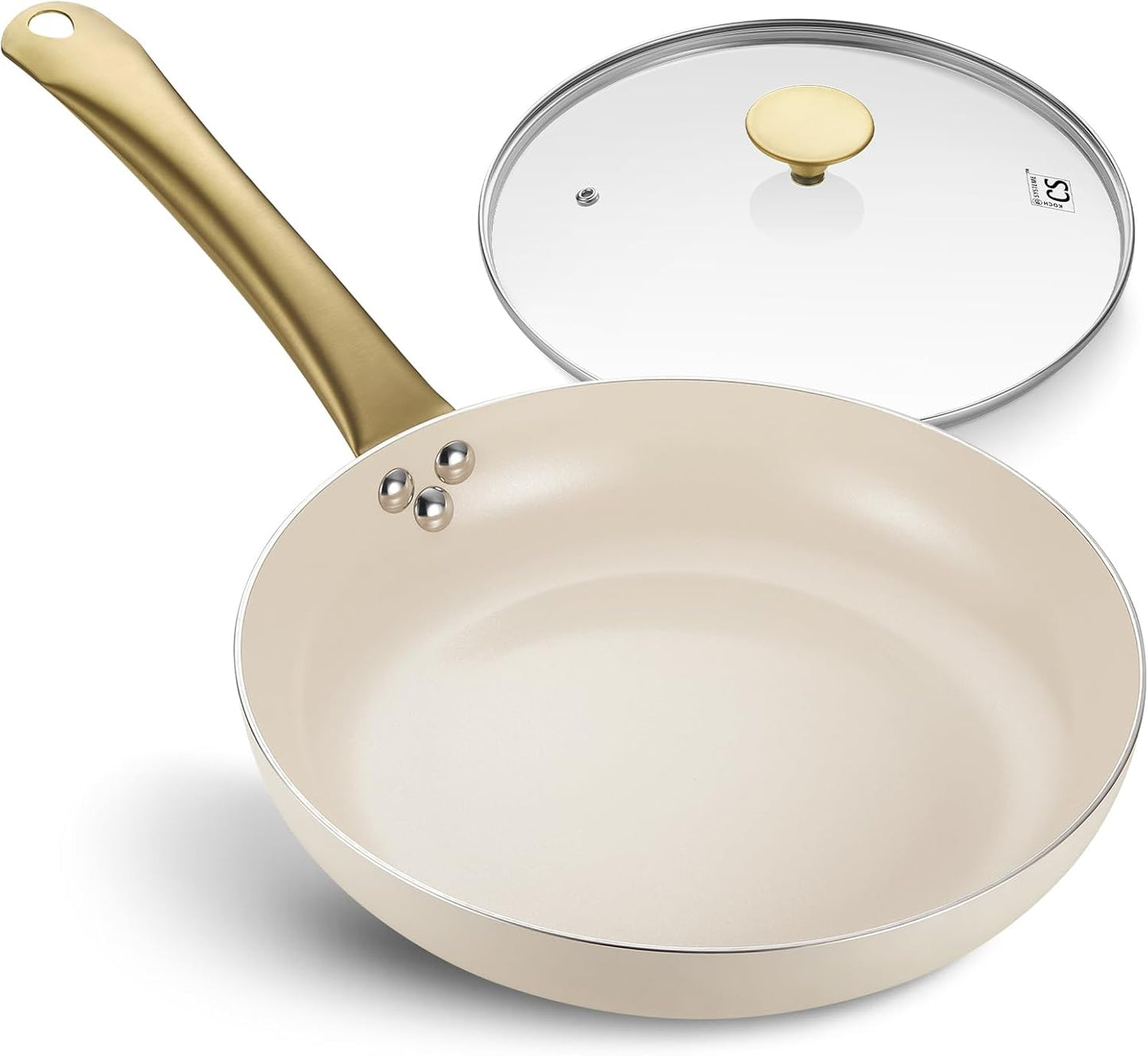 KOCH SYSTEME CS Nonstick Frying Pan with Lid, 10 Inch Skillet