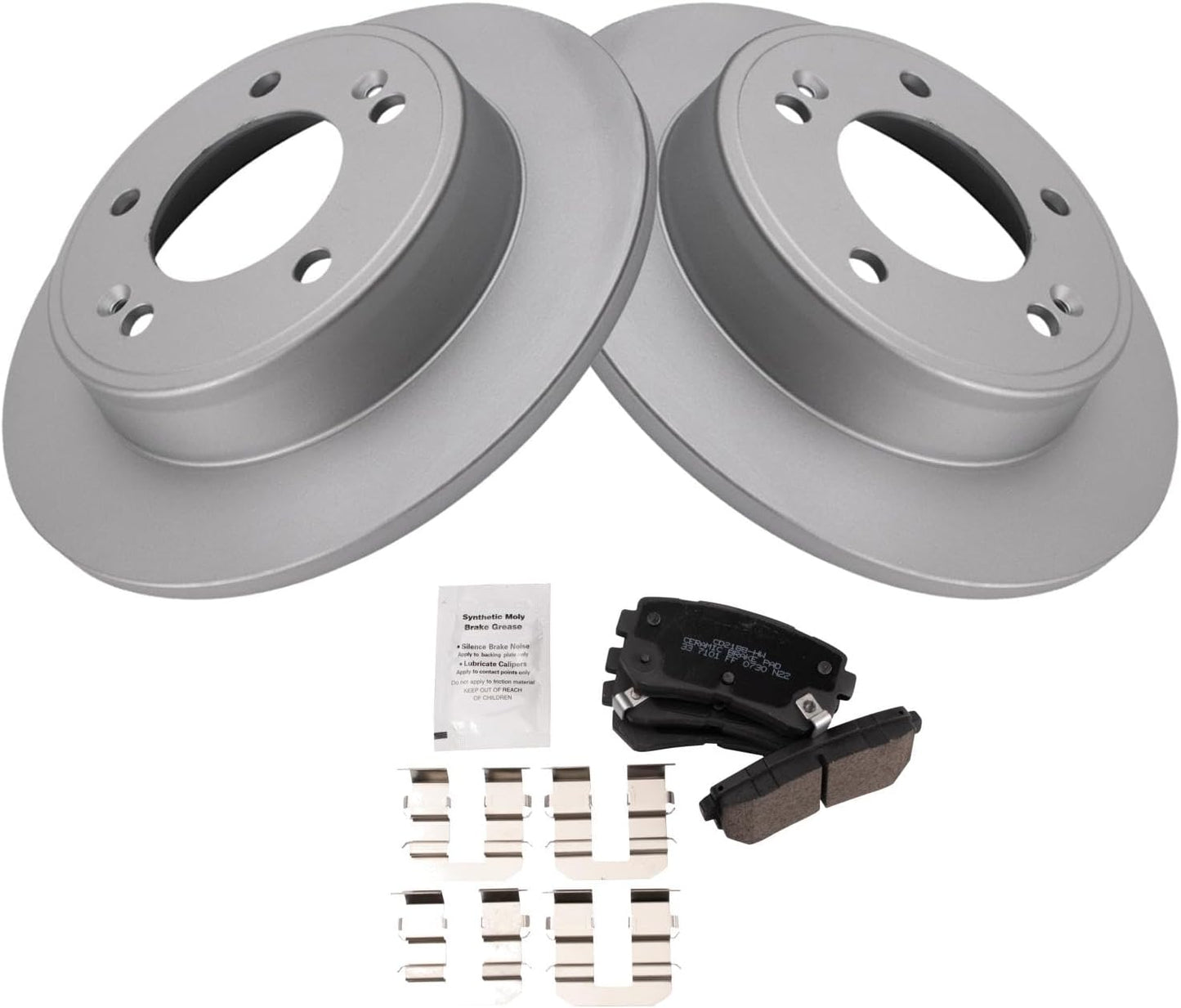TRQ Rear Brake Pad & Rotor Kit for 2018-2020 Hyundai Kona