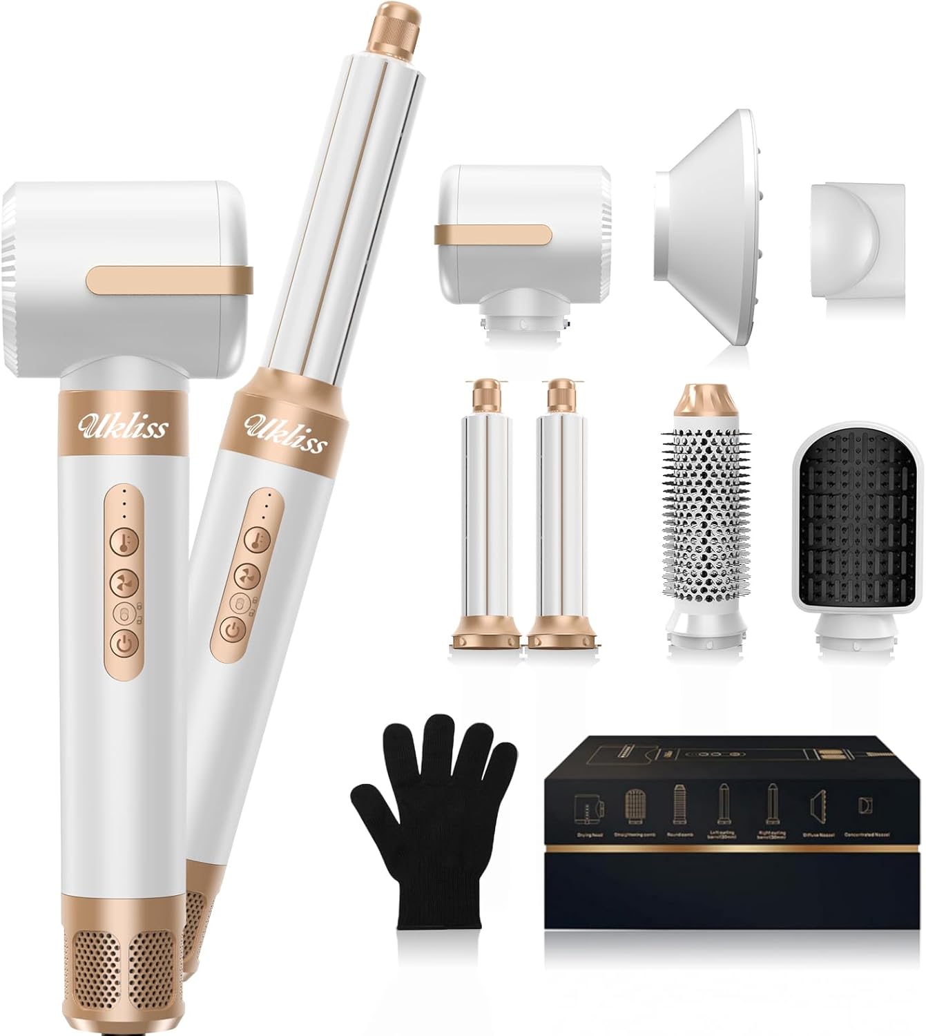 UKLISS 7-in-1 Hot Air Styler: Pro Ionic Styling
