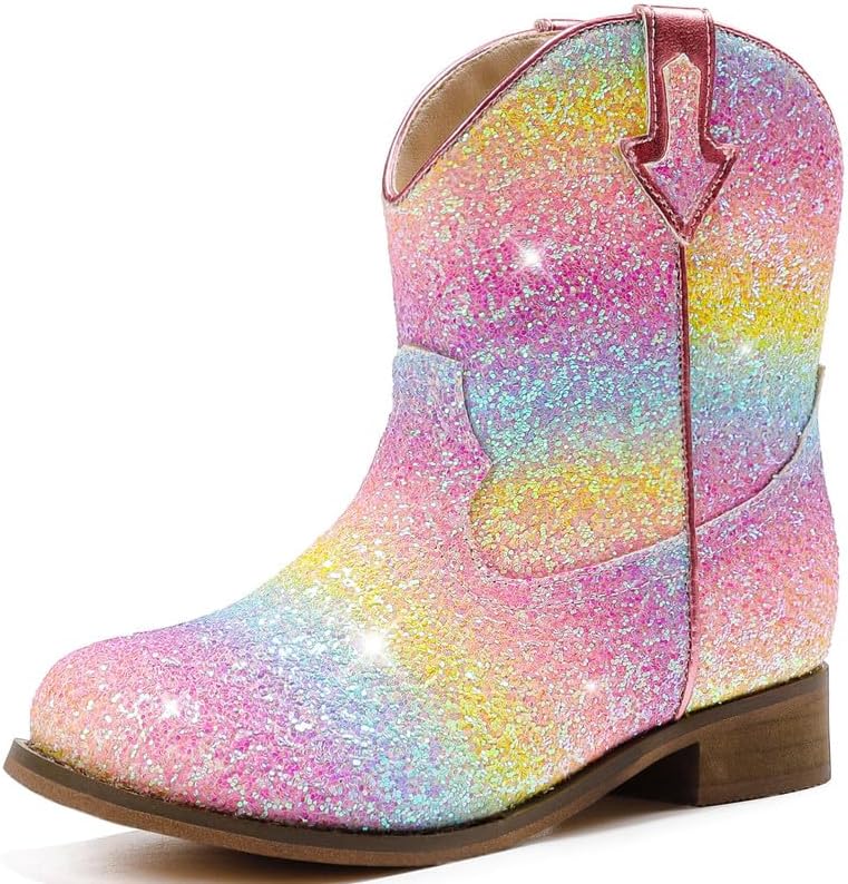 Toddler Cowgirl Boots Glitter Girls Cowboy Boots for Dress Up