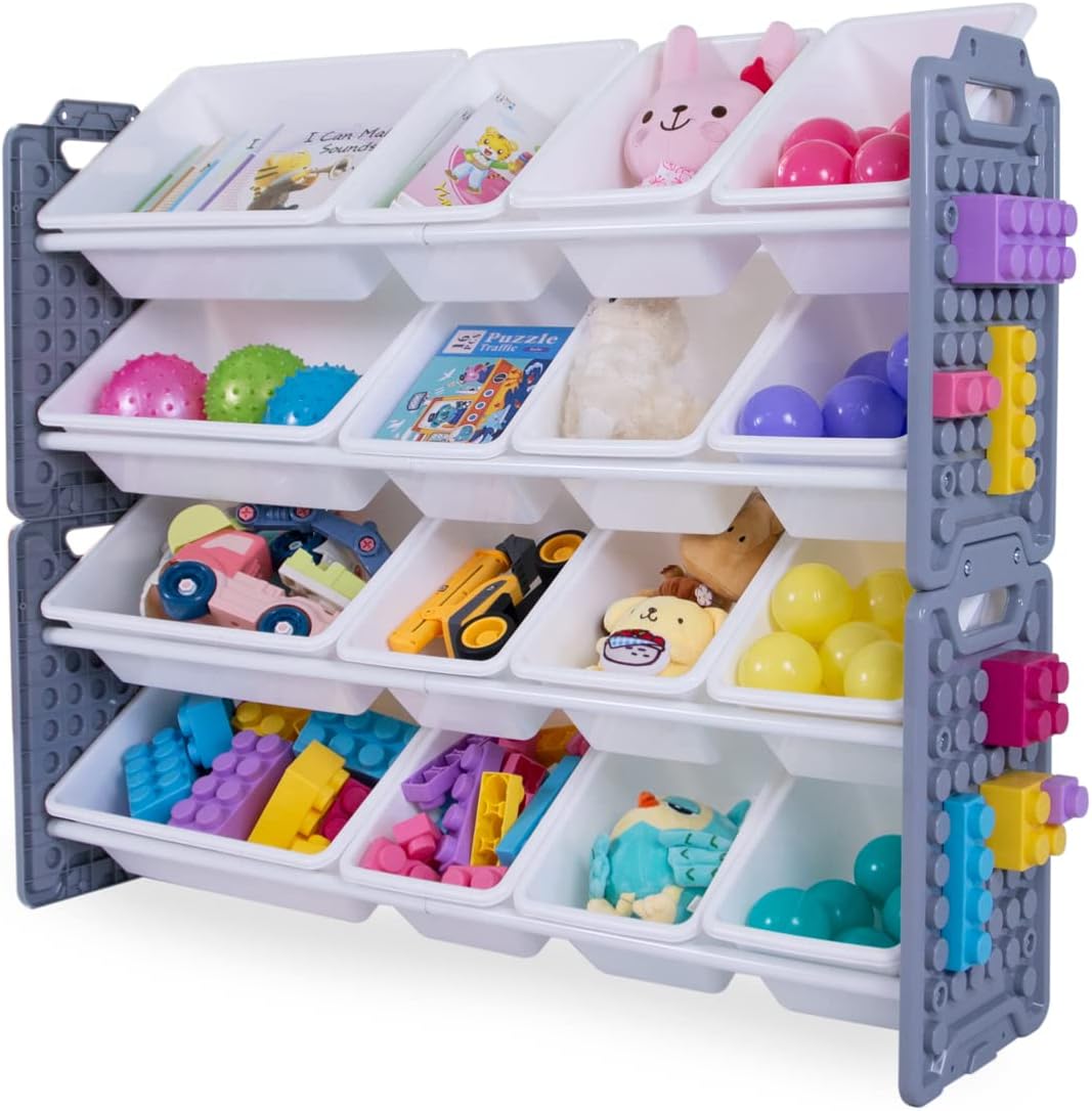 UNiPLAY Toy Organizer with 16 Removable Storage Bins for Kids