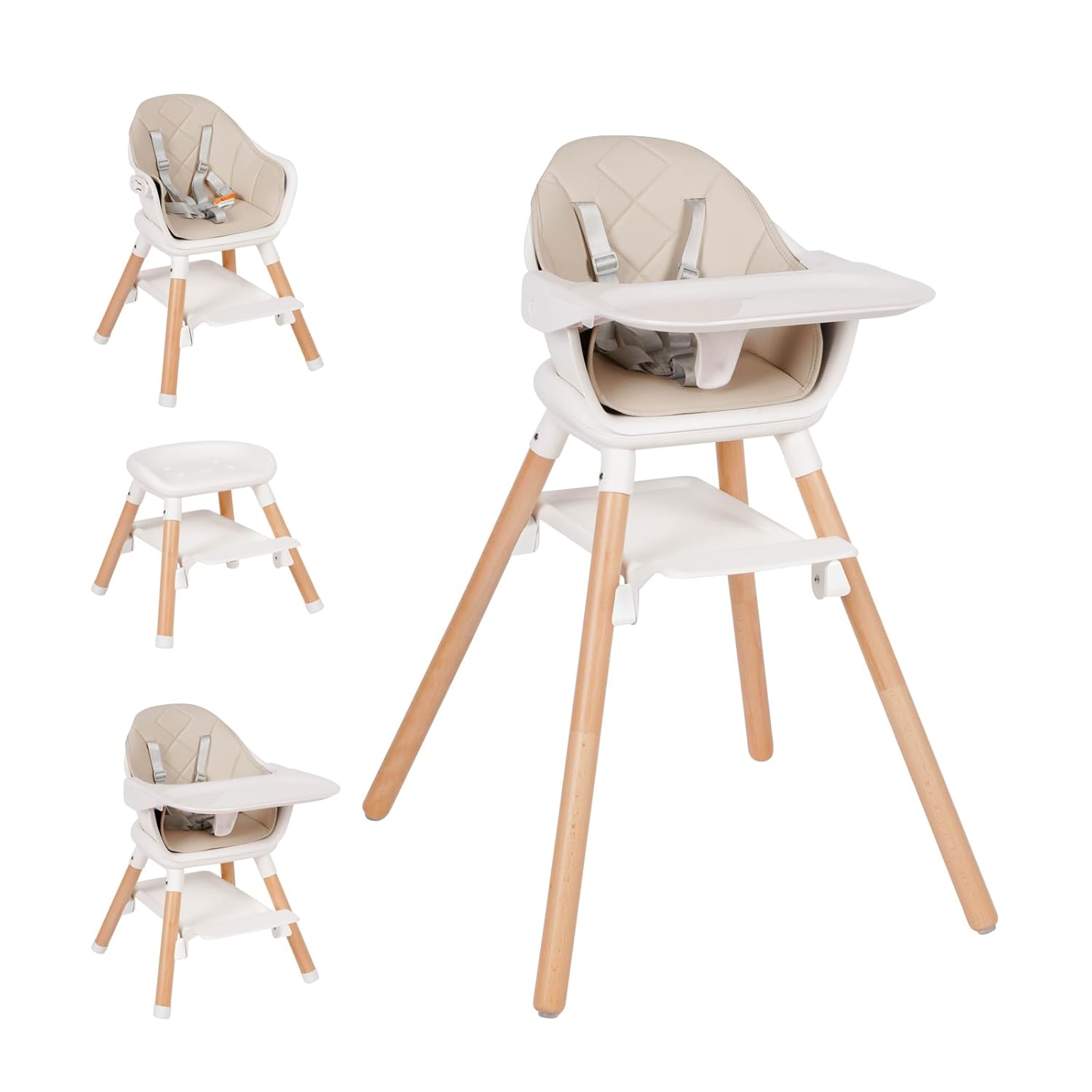 Komcot 6-in-1 Convertible Baby High Chair - Ultimate Versatility!