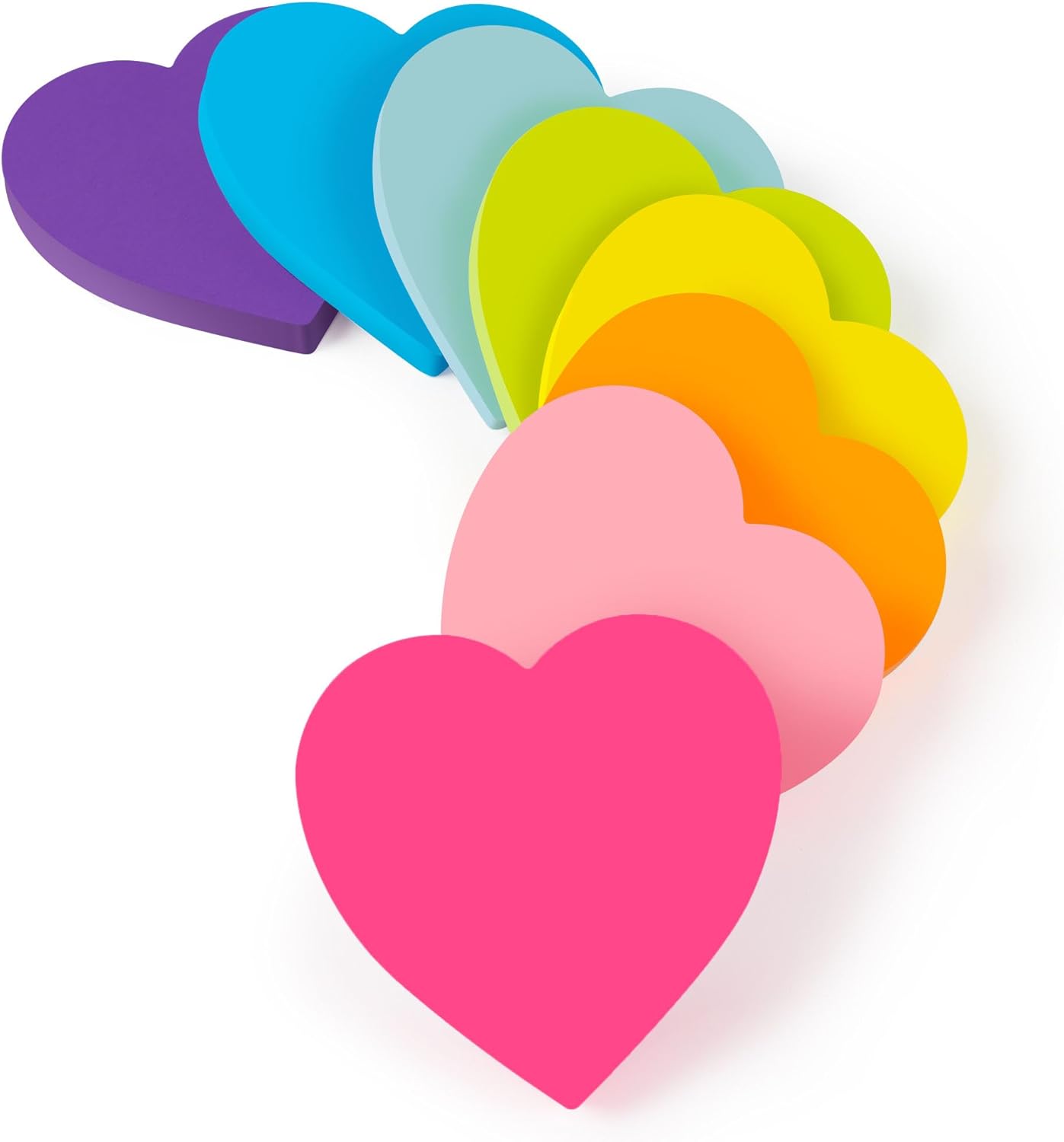 TKTB Heart Sticky Notes Set - Strong Adhesive, Clean Removal
