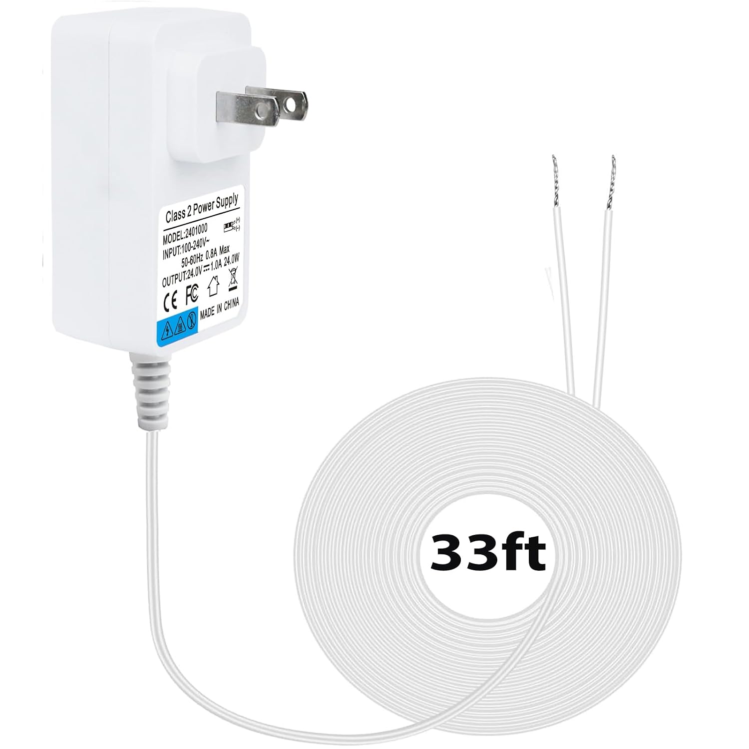 Multi-Compatible Doorbell Transformer, DC24V, 1000mA, White