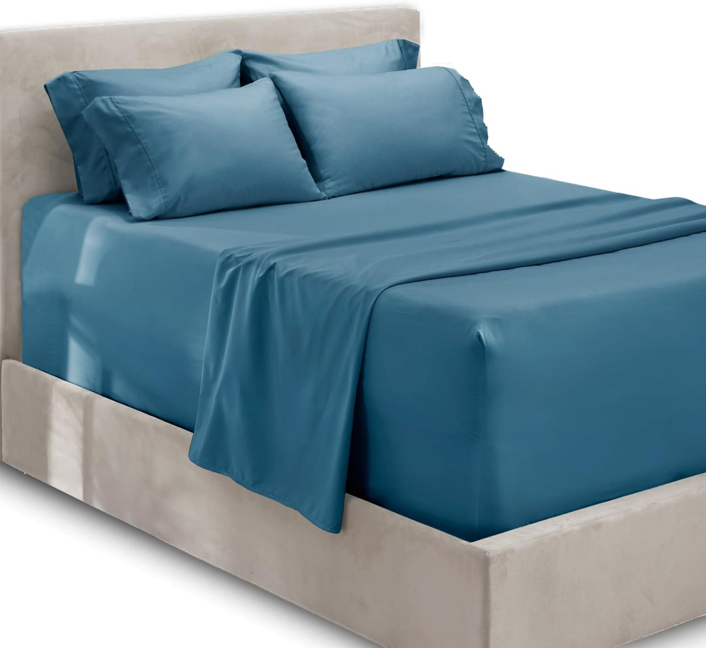 Luxury Soft 6 Piece Bed Sheet Set for Extra Deep Pocket Mattresses