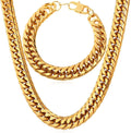 U7 Men 12mm Cuban Link Chain Necklace - Chunky Stainless Steel