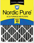 Nordic Pure 20x25x4 MERV 10 Pleated + Carbon Filter - Cleaner Air