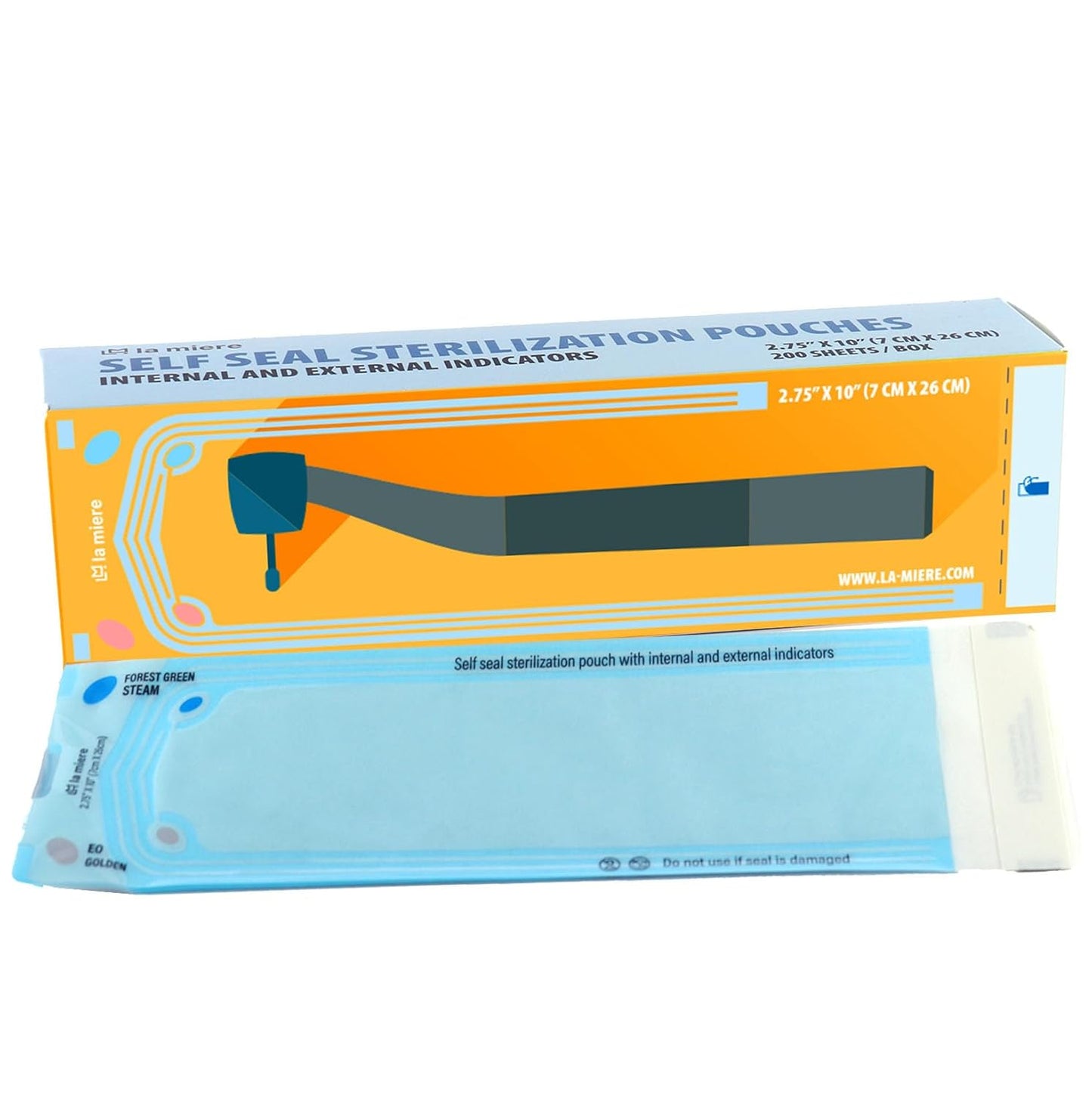 LA MIERE Self Sterilization Pouches for Dental Offices - 2000 Count