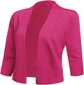 AAMILIFE Womens 3/4 Sleeve Cropped Cardigans - Lightweight Summer