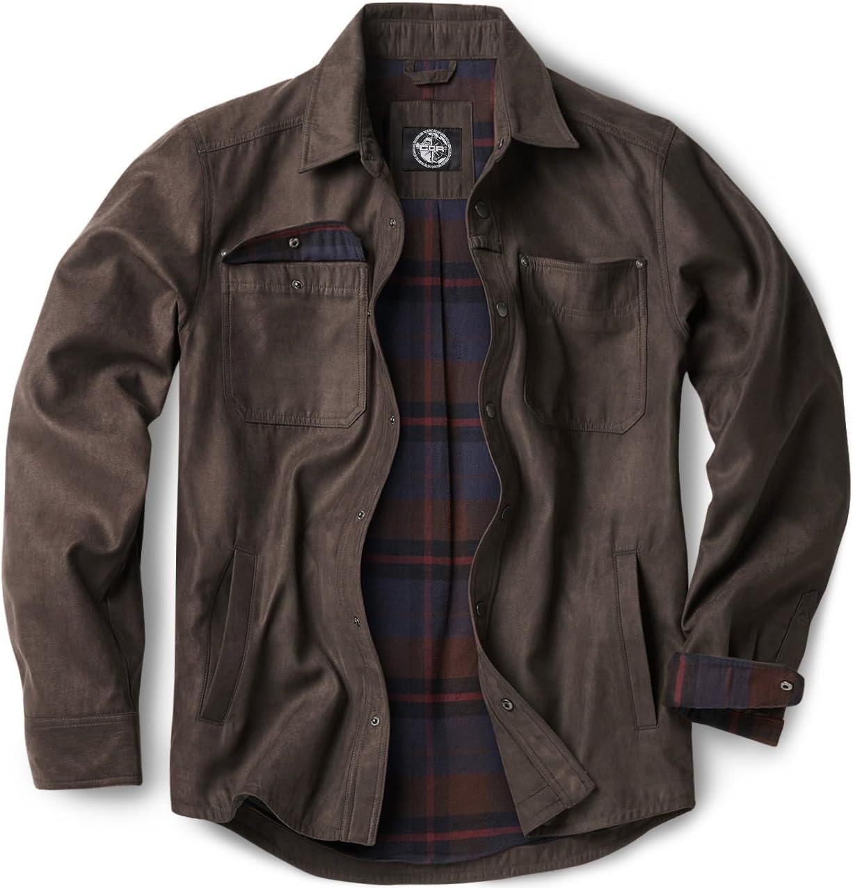 CQR Men's Flannel Shirt Jacket for Winter Outdoor Activities