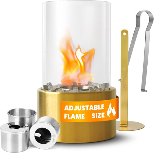 PVD Gold Safer Tabletop Fire Pit for Indoor and Outdoor Use
