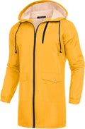 COOFANDY Men's Long Raincoat Lightweight Waterproof Hooded Jacket