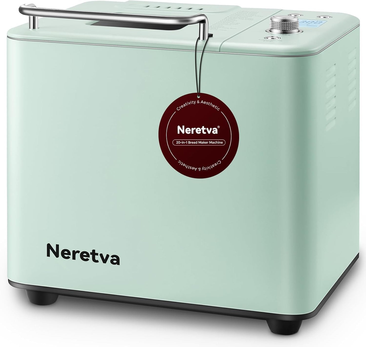 Neretva 20-IN-1 Dual Heater Bread Maker: All-Metal, Nonstick Pan, Compact & Versatile