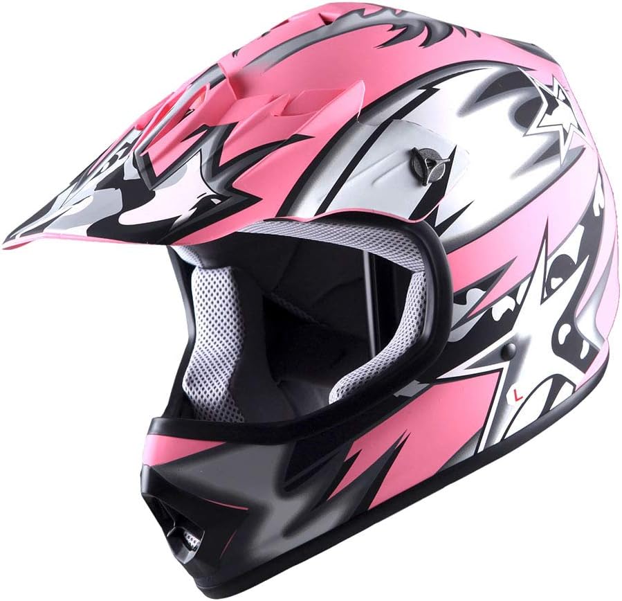 NEW! WOW Kids Motocross Helmet - Youth Star Pink