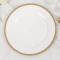 13 in Charger Plates Set of 12 White Gold Round Acrylic