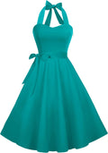 Halter Retro Vintage Cocktail Sundress for Women - Flattering A-line