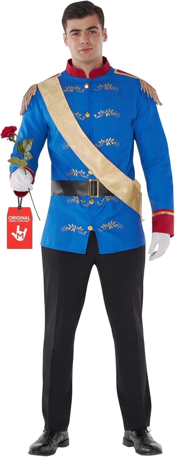 Morph Prince Charming Costume for Men - Regal Jacket & Sash