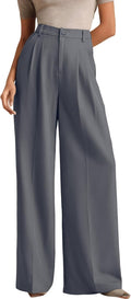 Wide Leg Dress-Pants High Elastic Waisted Trousers - Flowy Work