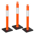 HiGiant 45 in Traffic Delineator Posts 3 Pack - Heavy Rubber Base