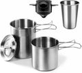 Portable Stainless Steel Camping Cup Set by KOKKOYA