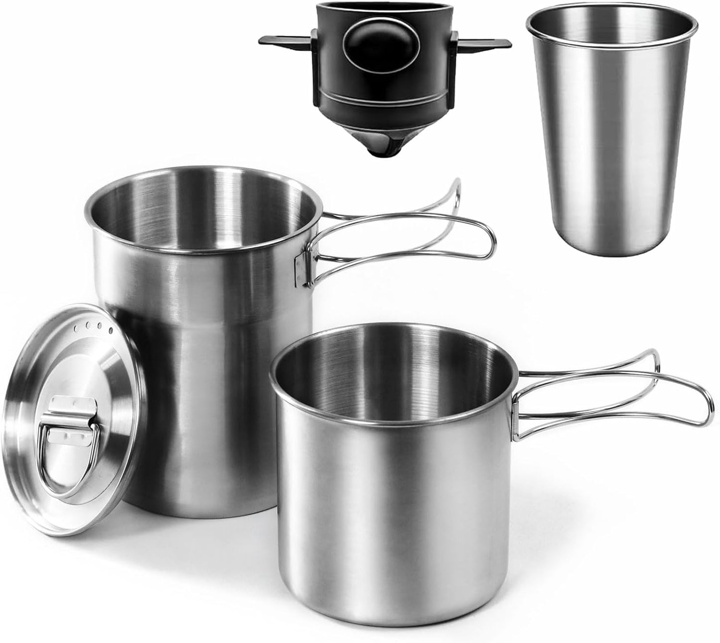 Portable Stainless Steel Camping Cup Set by KOKKOYA