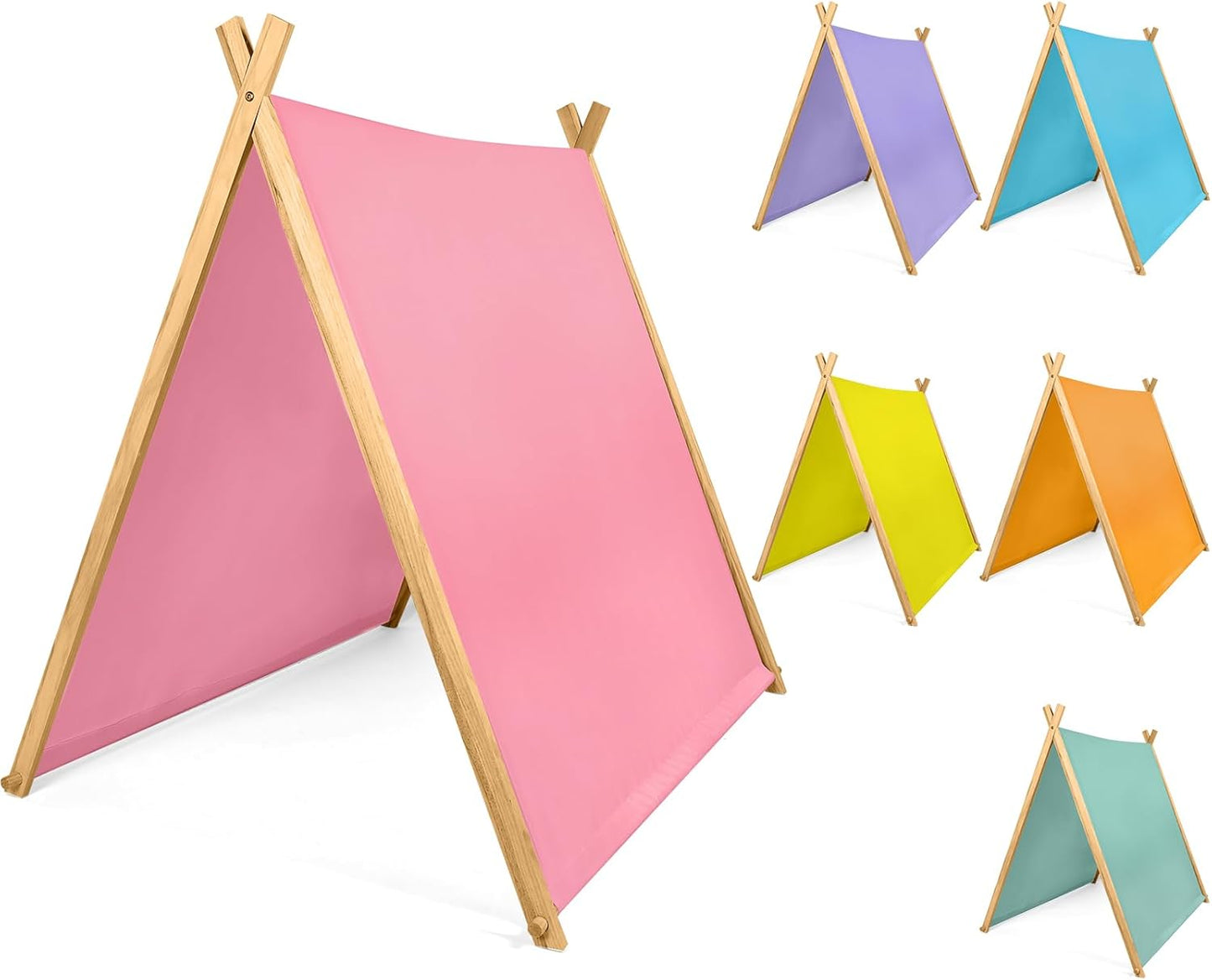 Colorful Foldable Teepee Tents for Kids - Bulk Pack