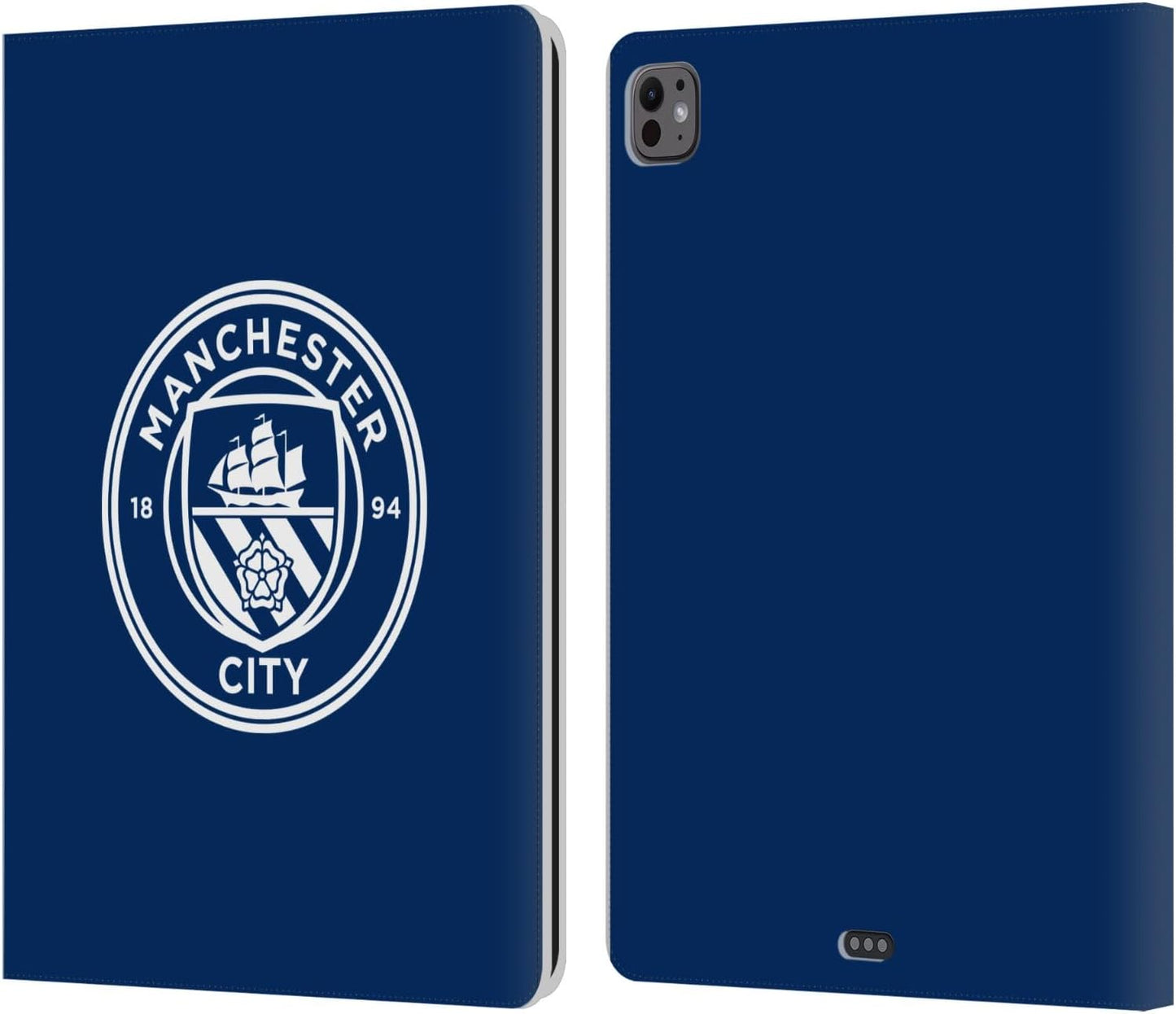 Manchester City FC Obsidian White Leather Wallet Case for iPad Pro