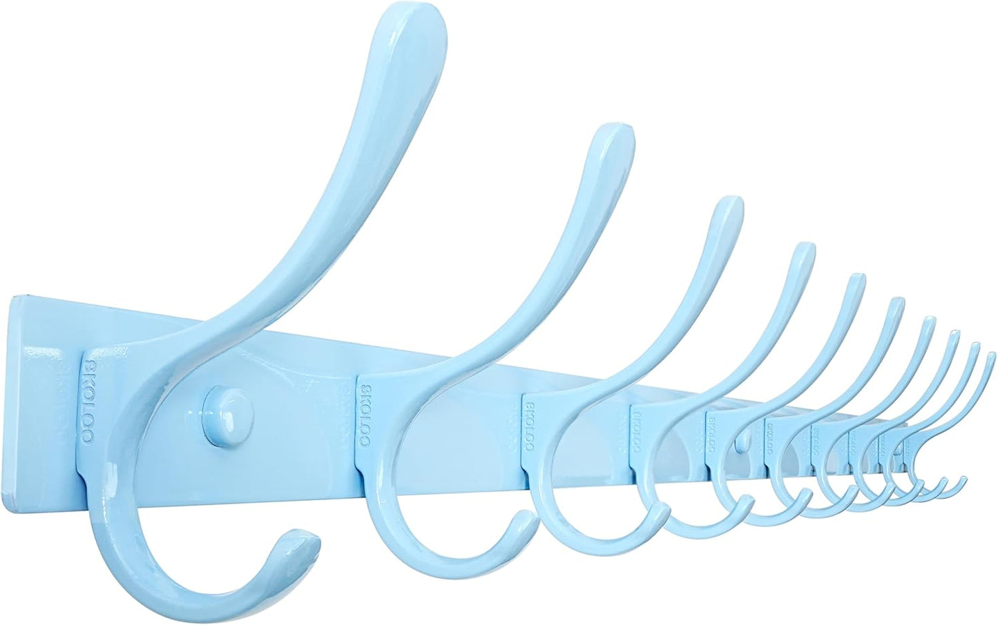 SKOLOO Wall Mounted Coat Rack with 10 Heavy Duty Hooks
